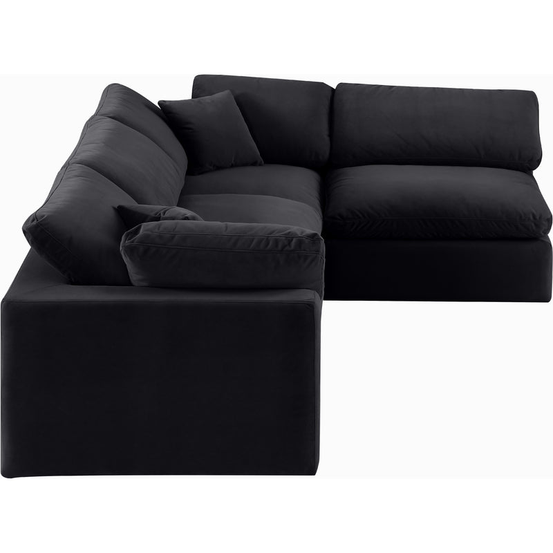 Meridian Comfy Black Velvet Modular Sectional IMAGE 9