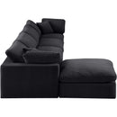 Meridian Comfy Black Velvet Modular Sectional IMAGE 10
