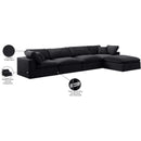 Meridian Comfy Black Velvet Modular Sectional IMAGE 16