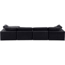 Meridian Comfy Black Velvet Modular Sectional IMAGE 5