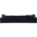 Meridian Comfy Black Velvet Modular Sectional IMAGE 6