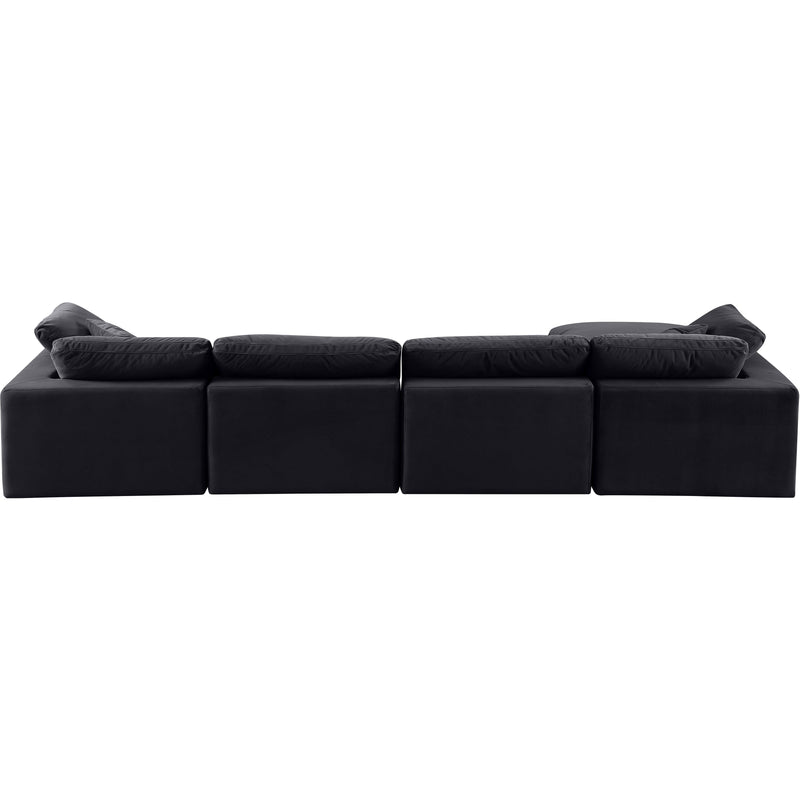 Meridian Comfy Black Velvet Modular Sectional IMAGE 6