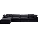 Meridian Comfy Black Velvet Modular Sectional IMAGE 7