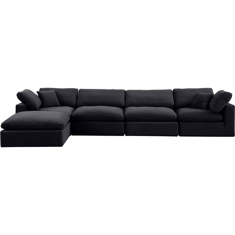 Meridian Comfy Black Velvet Modular Sectional IMAGE 7