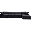Meridian Comfy Black Velvet Modular Sectional IMAGE 8