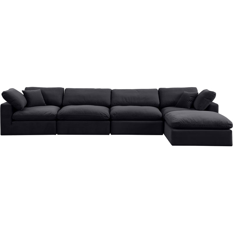 Meridian Comfy Black Velvet Modular Sectional IMAGE 8