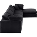 Meridian Comfy Black Velvet Modular Sectional IMAGE 9