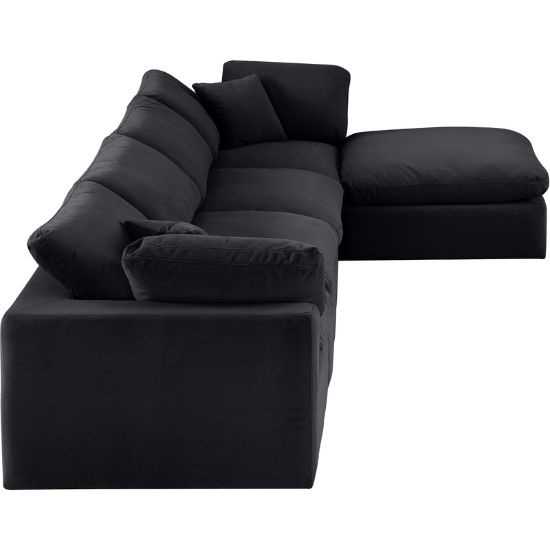 Meridian Comfy Black Velvet Modular Sectional IMAGE 9