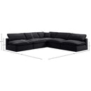 Meridian Comfy Black Velvet Modular Sectional IMAGE 10