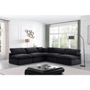 Meridian Comfy Black Velvet Modular Sectional IMAGE 2