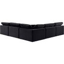 Meridian Comfy Black Velvet Modular Sectional IMAGE 3