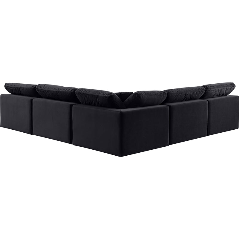 Meridian Comfy Black Velvet Modular Sectional IMAGE 3