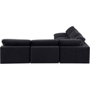 Meridian Comfy Black Velvet Modular Sectional IMAGE 4