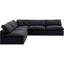 Meridian Comfy Black Velvet Modular Sectional IMAGE 5