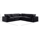 Meridian Comfy Black Velvet Modular Sectional IMAGE 10