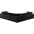 Meridian Comfy Black Velvet Modular Sectional IMAGE 3