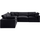 Meridian Comfy Black Velvet Modular Sectional IMAGE 5