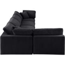 Meridian Comfy Black Velvet Modular Sectional IMAGE 10