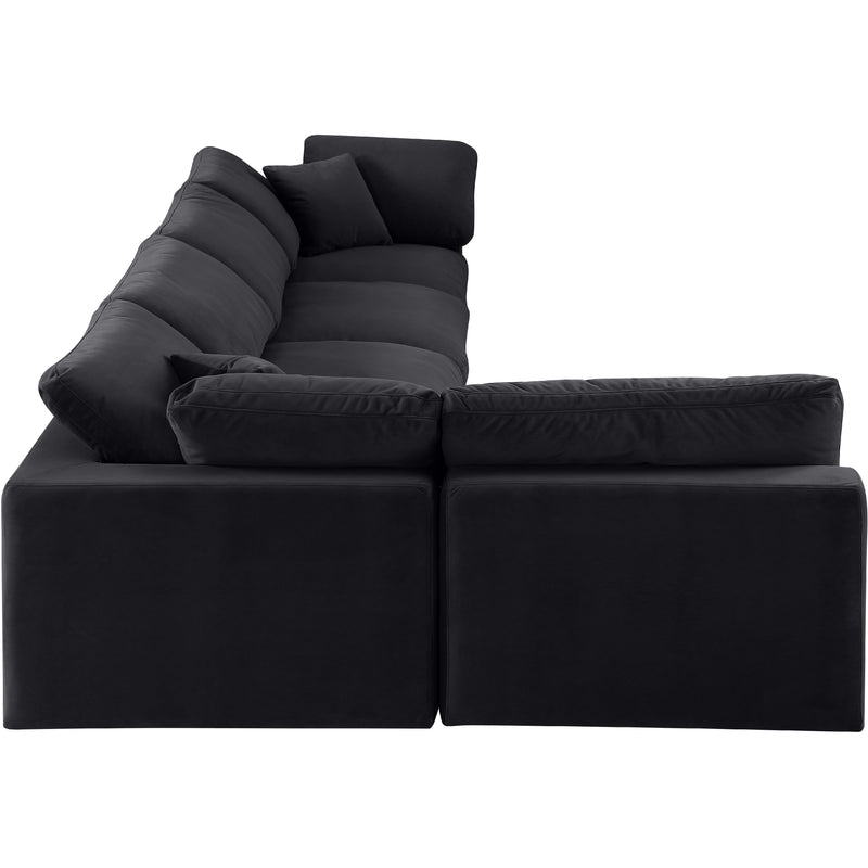 Meridian Comfy Black Velvet Modular Sectional IMAGE 10