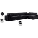 Meridian Comfy Black Velvet Modular Sectional IMAGE 16