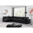 Meridian Comfy Black Velvet Modular Sectional IMAGE 3