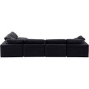 Meridian Comfy Black Velvet Modular Sectional IMAGE 5