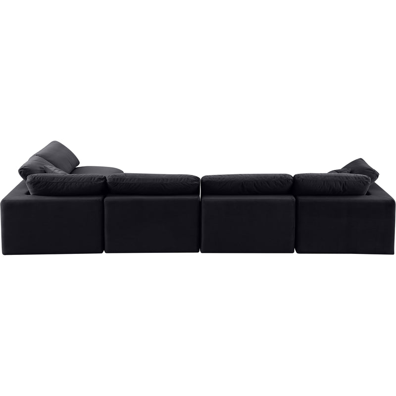 Meridian Comfy Black Velvet Modular Sectional IMAGE 5