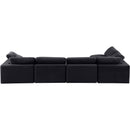Meridian Comfy Black Velvet Modular Sectional IMAGE 6