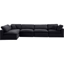 Meridian Comfy Black Velvet Modular Sectional IMAGE 7