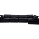 Meridian Comfy Black Velvet Modular Sectional IMAGE 8