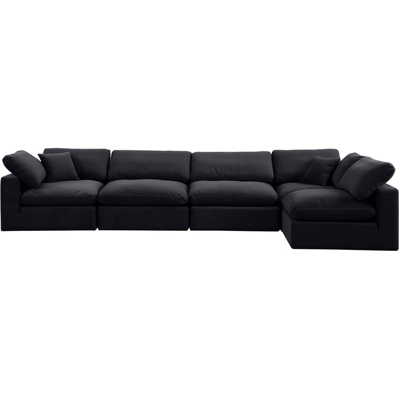 Meridian Comfy Black Velvet Modular Sectional IMAGE 8