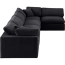 Meridian Comfy Black Velvet Modular Sectional IMAGE 9