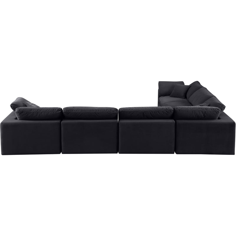 Meridian Comfy Black Velvet Modular Sectional IMAGE 3