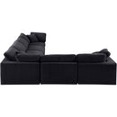 Meridian Comfy Black Velvet Modular Sectional IMAGE 4