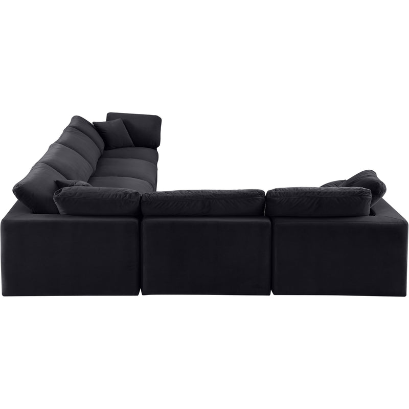 Meridian Comfy Black Velvet Modular Sectional IMAGE 4