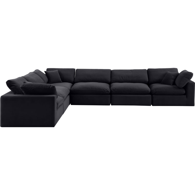 Meridian Comfy Black Velvet Modular Sectional IMAGE 5