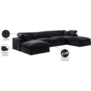 Meridian Comfy Black Velvet Modular Sectional IMAGE 11