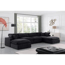 Meridian Comfy Black Velvet Modular Sectional IMAGE 2