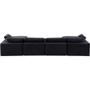 Meridian Comfy Black Velvet Modular Sectional IMAGE 3