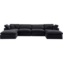 Meridian Comfy Black Velvet Modular Sectional IMAGE 5