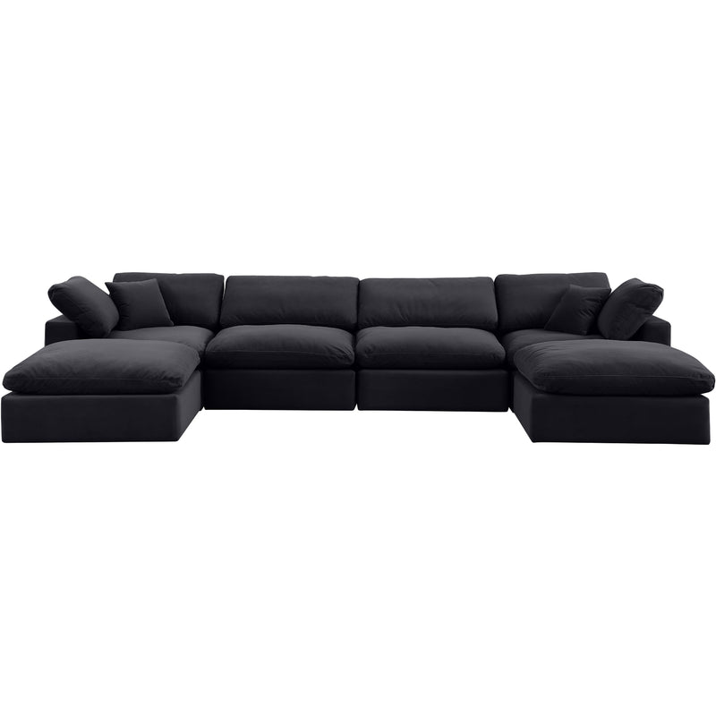 Meridian Comfy Black Velvet Modular Sectional IMAGE 5