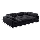 Meridian Comfy Black Velvet Modular Sectional IMAGE 10