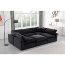 Meridian Comfy Black Velvet Modular Sectional IMAGE 2