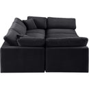 Meridian Comfy Black Velvet Modular Sectional IMAGE 4