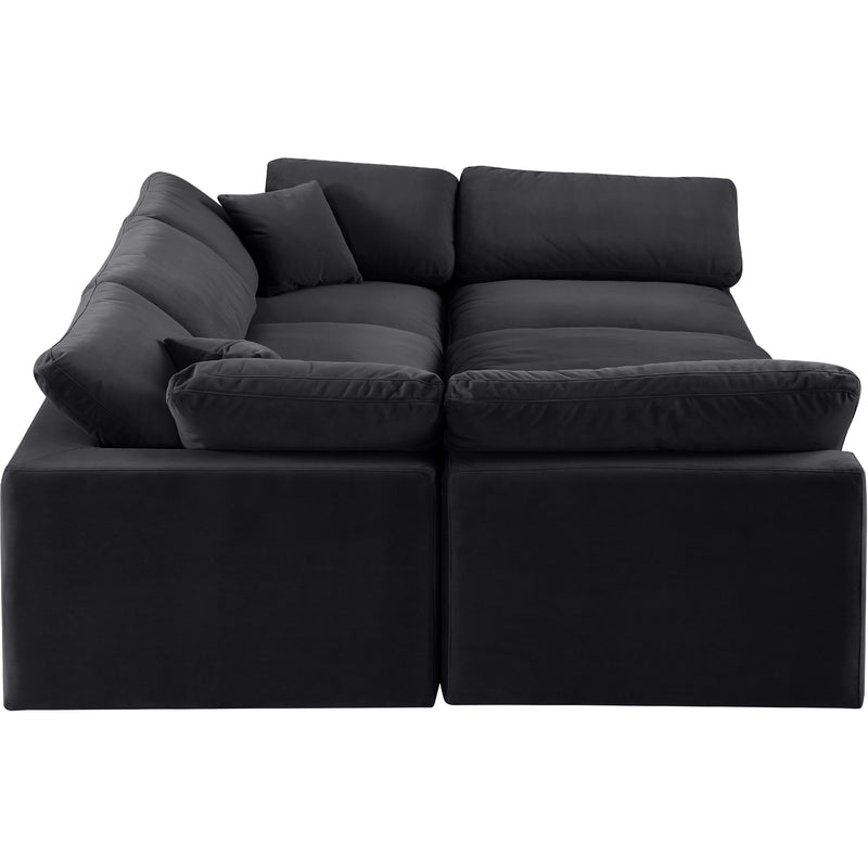 Meridian Comfy Black Velvet Modular Sectional IMAGE 4