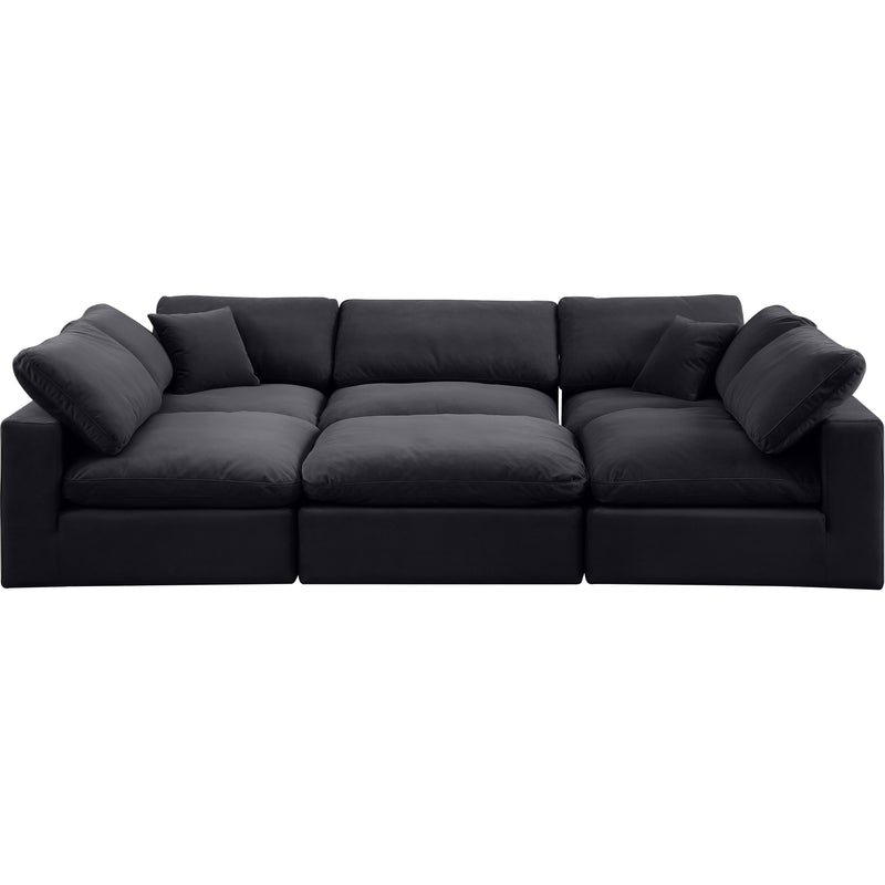 Meridian Comfy Black Velvet Modular Sectional IMAGE 5