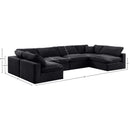 Meridian Comfy Black Velvet Modular Sectional IMAGE 10