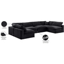 Meridian Comfy Black Velvet Modular Sectional IMAGE 11