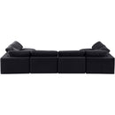 Meridian Comfy Black Velvet Modular Sectional IMAGE 3