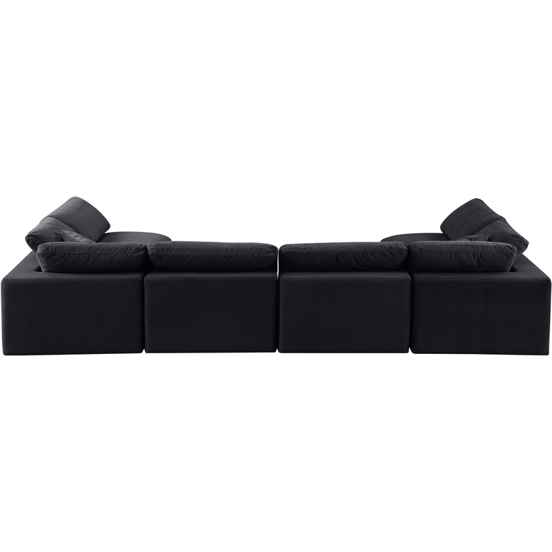 Meridian Comfy Black Velvet Modular Sectional IMAGE 3